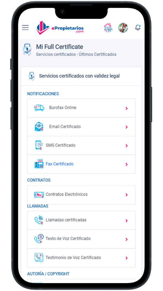 Full Certificate Notificaciones con validez legal | ePropietarios